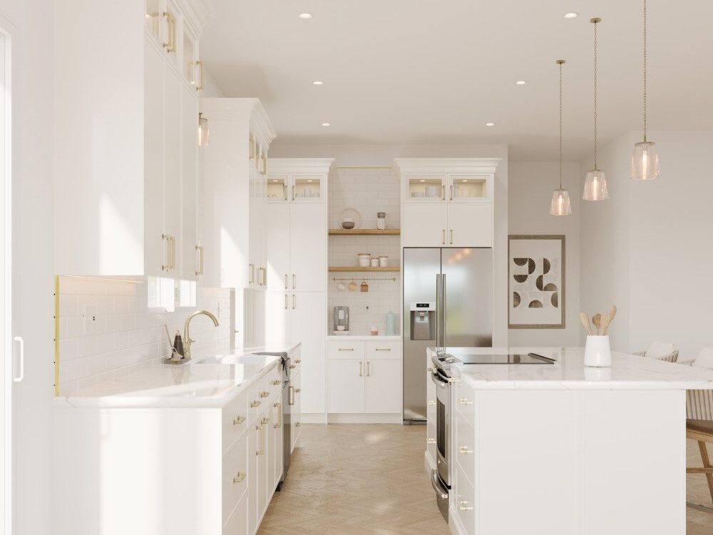 Elyon Edge cabinets in Lisbon Moon
