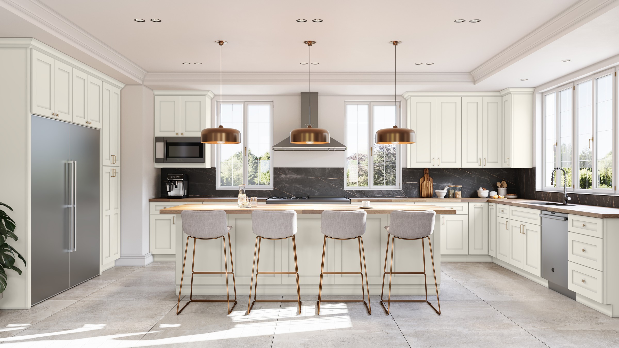 Dove in a real kitchen